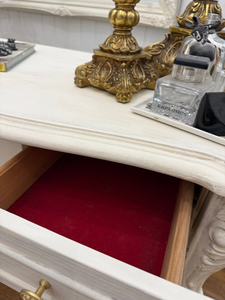 French Provincial Style Console Table/ Dressing Table and Mirror