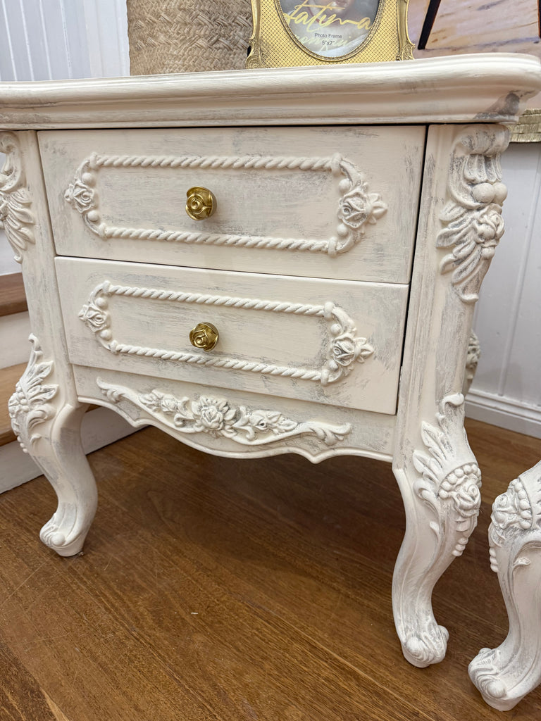 2 x French Provincial Style Bedside Tables