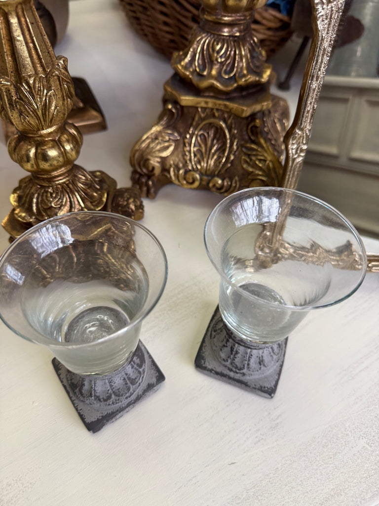 Pair of Rustic Tea Light Candle Holders
