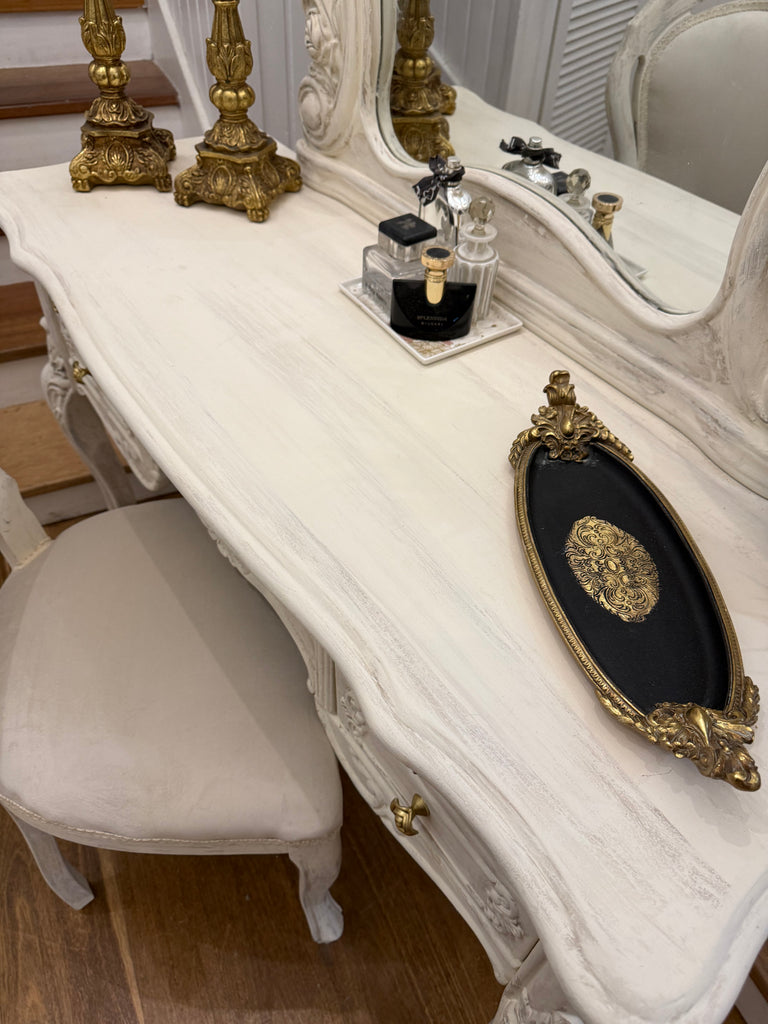 French Provincial Style Dressing Table and Chair