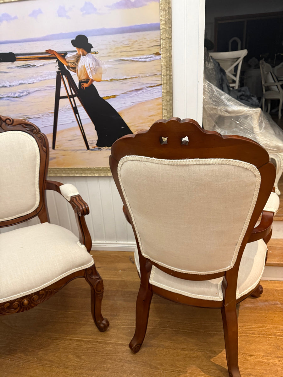 2 x French Provincial Style Armchair
