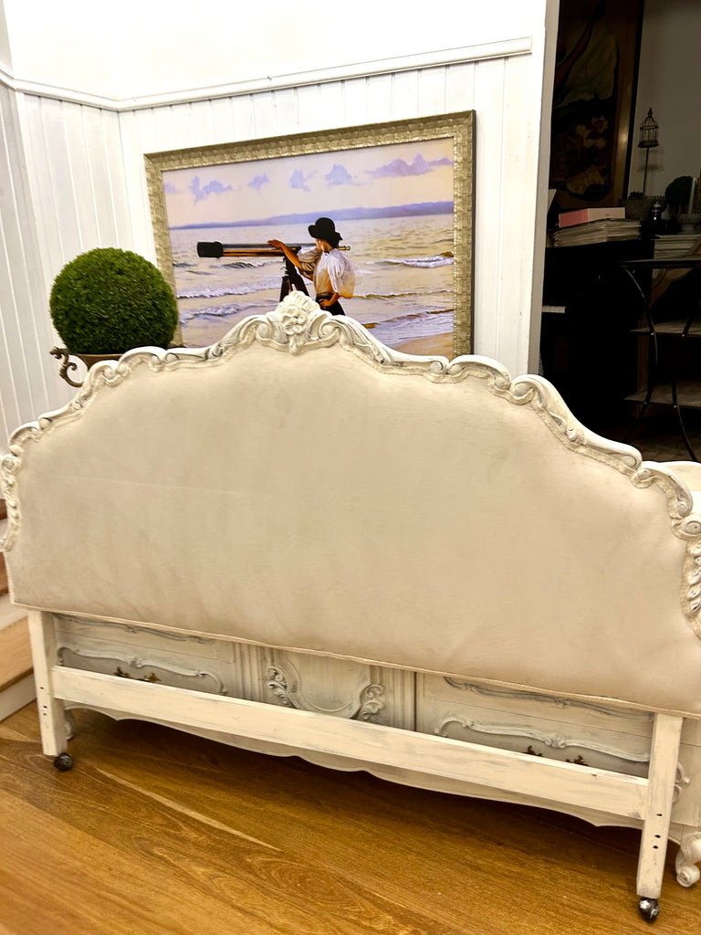 Vintage Reupholstered Queen Bedheads