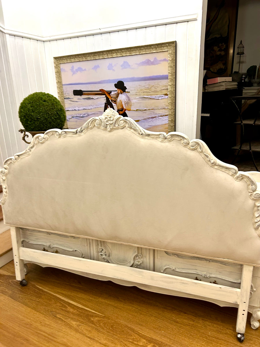 Vintage Reupholstered Queen Bedheads