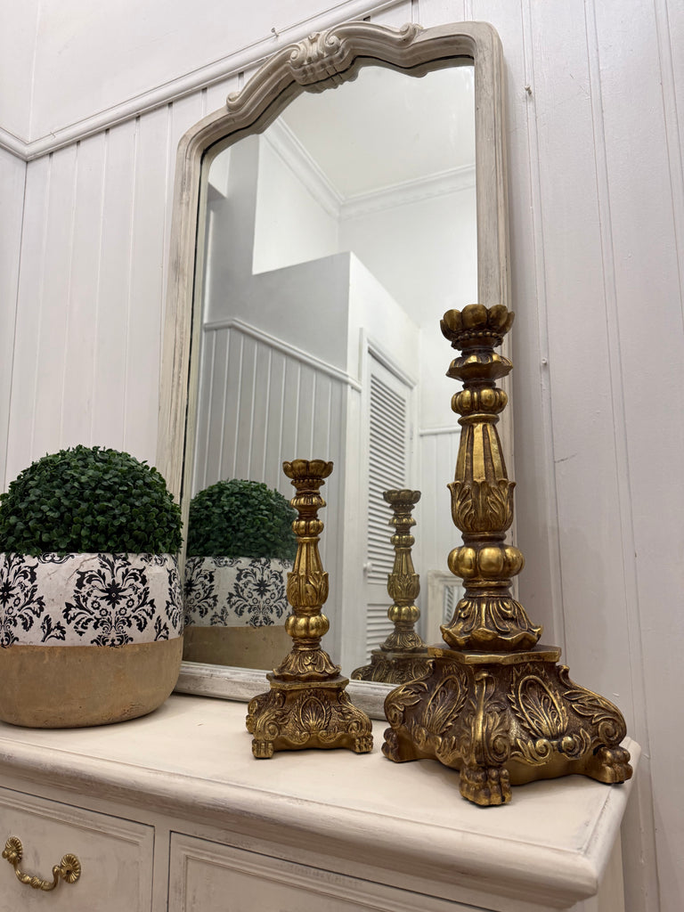 Small French Provincial Style Hall Table With Drawers and Mirror