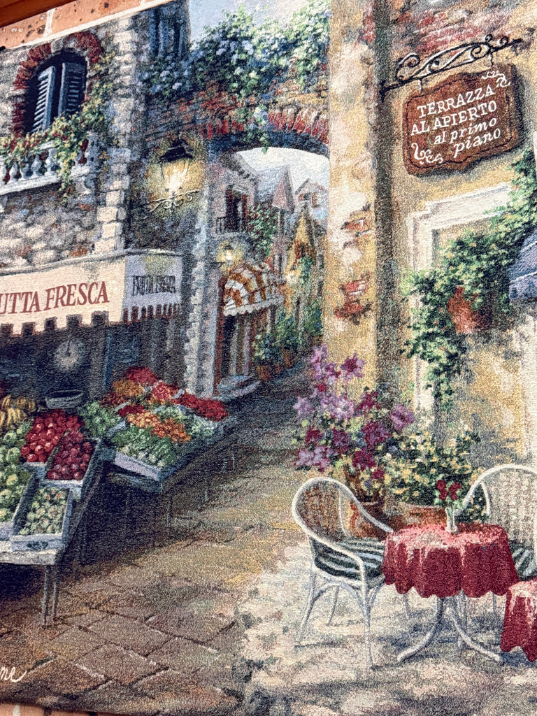 Very Large Street Scene Tapestry on a Metal Hanger