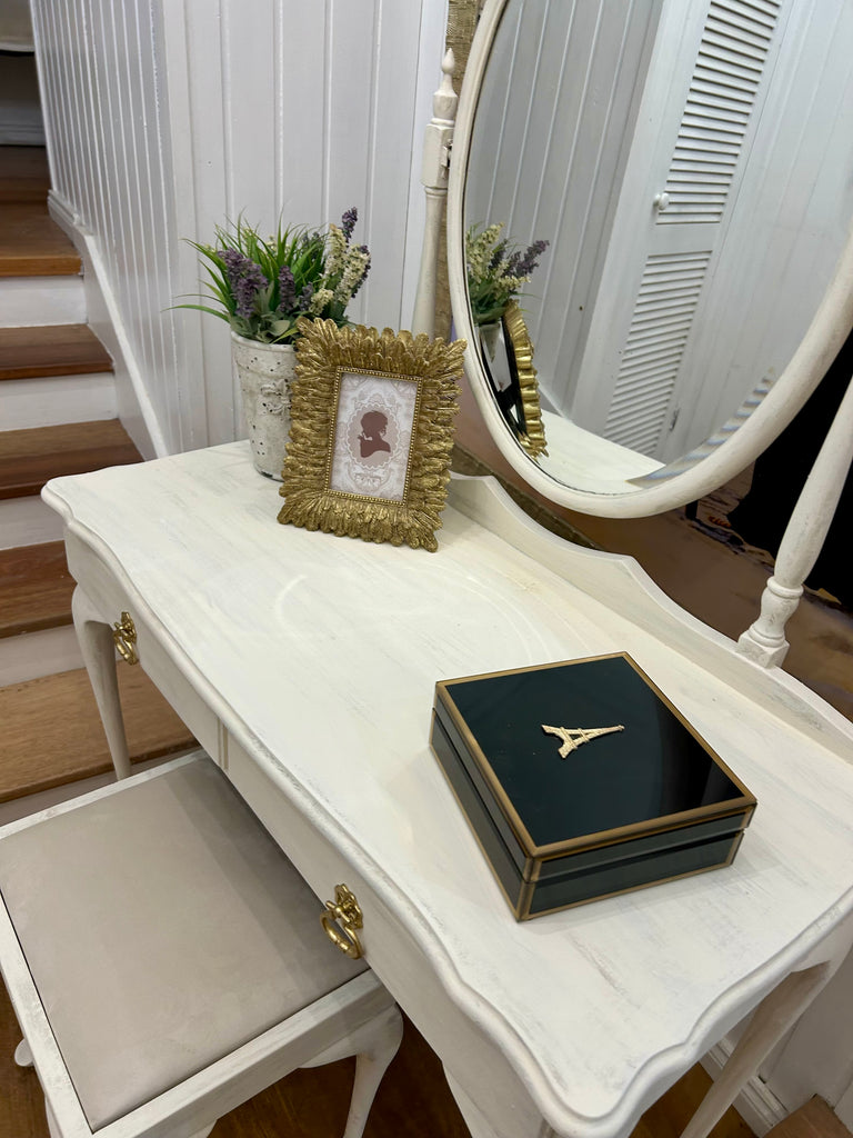 Small Vintage Dressing Table and Stool