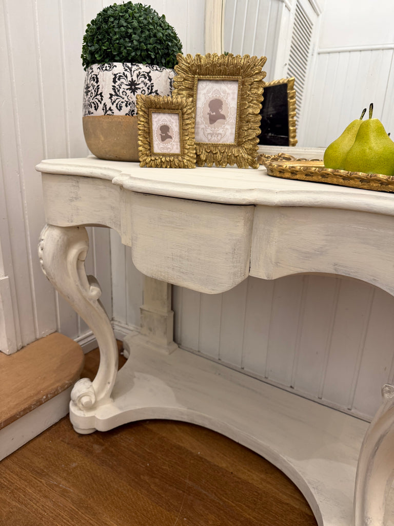 Vintage French Provincial Style Hall Table and Mirror