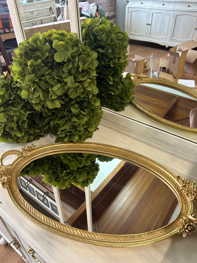 Gold Oval Mirrored Tray