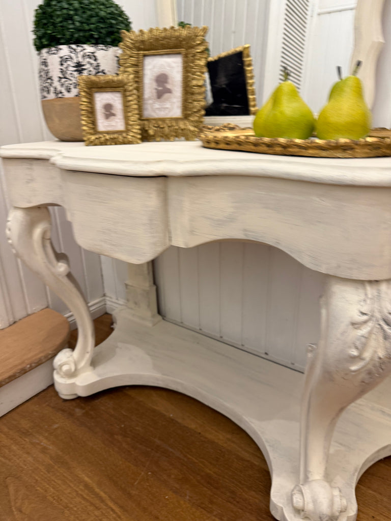 Vintage French Provincial Style Hall Table and Mirror