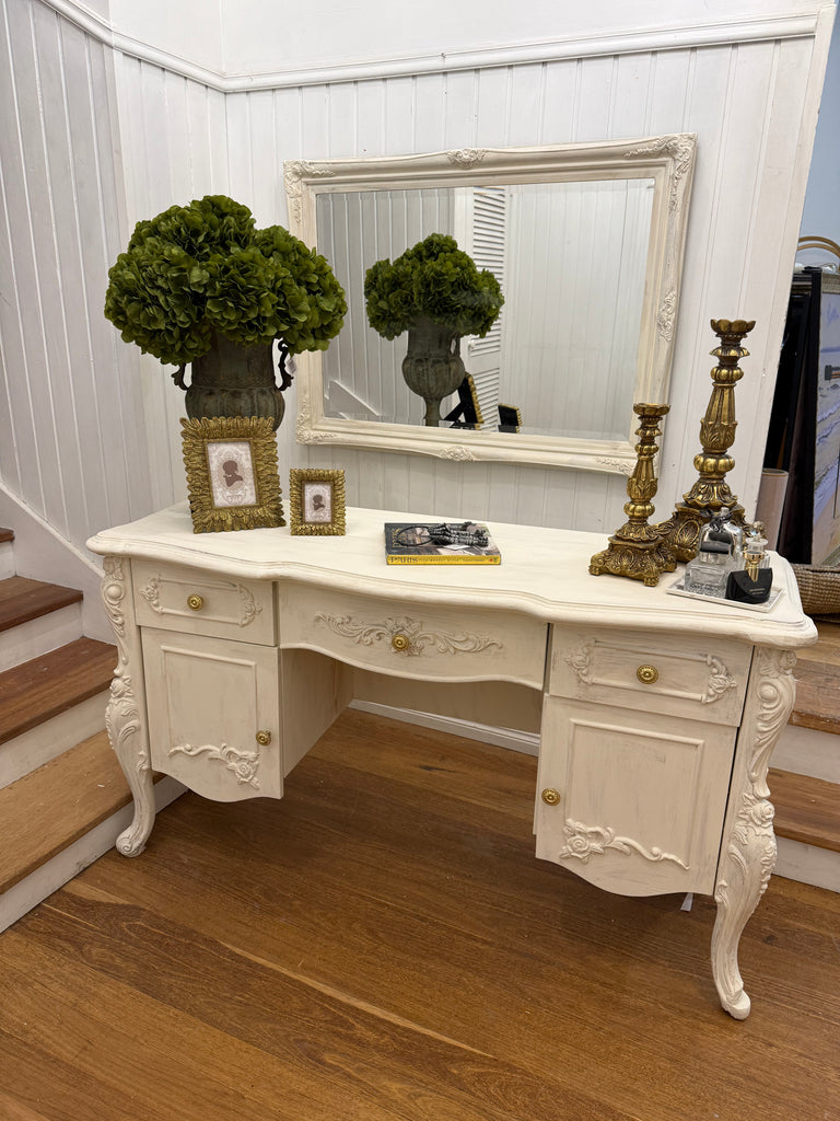 French Provincial Style Console Table/ Dressing Table and Mirror