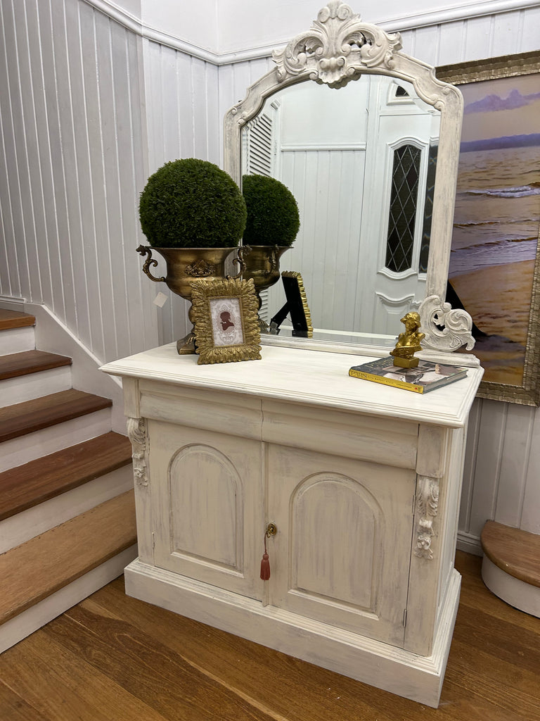 Solid Wood Small Buffet and Mirror