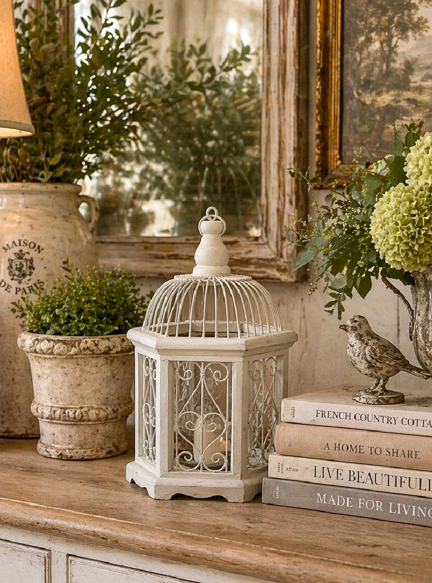 Small Wooden Ornamental Bird Cage