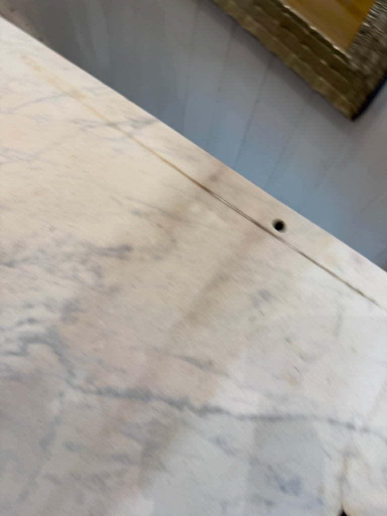 Vintage Cast Iron and Marble Table