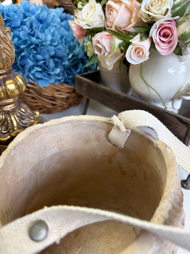 Weaved Basket Look Ceramic Pot