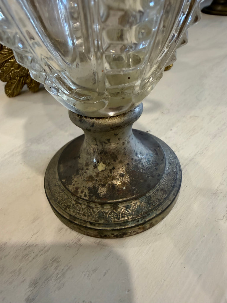 Vintage 1969 Luxardo Italian Silver Plate & Glass Liqueur Decanter with Original Stopper – Made in Italy