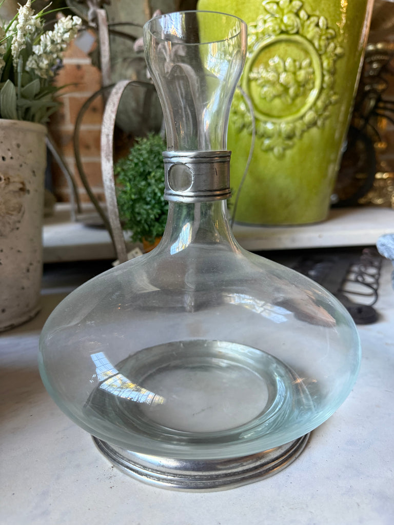 Marinoni Pewter and Glass Decanter