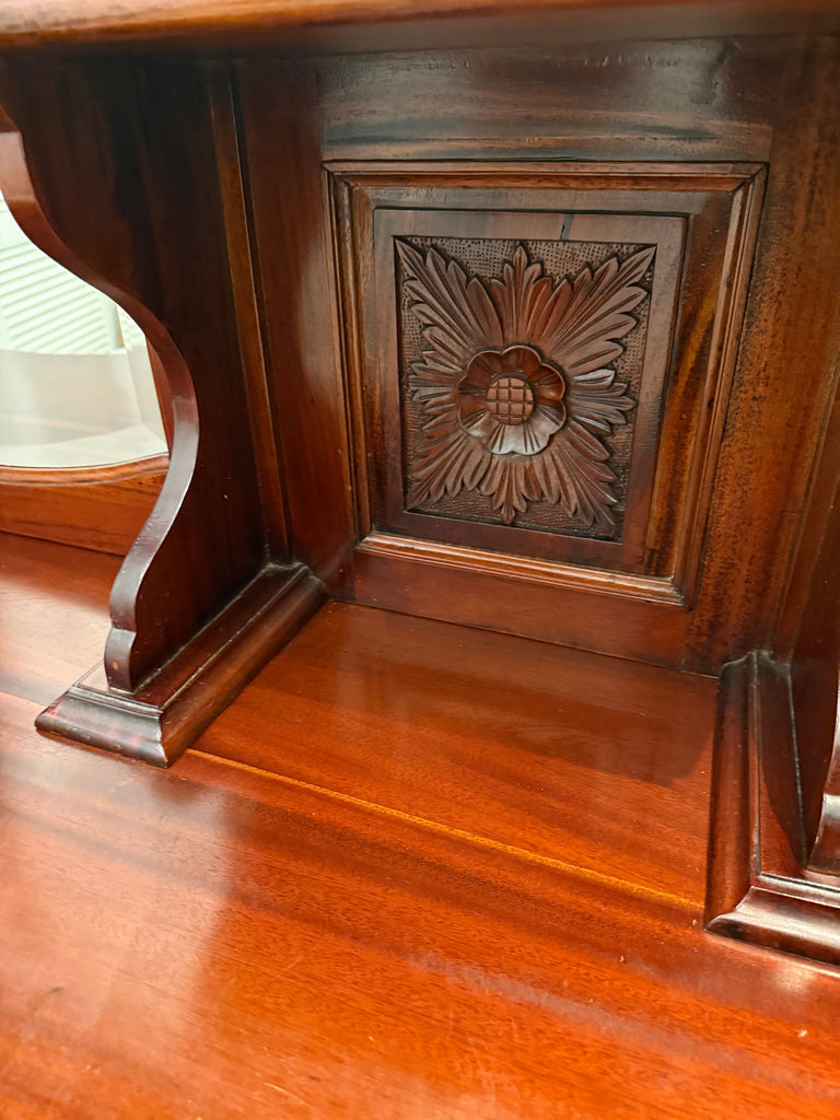 Solid Wood Vintage Reproduction Victorian Style Buffet and hutch/ Mirrored Sideboard