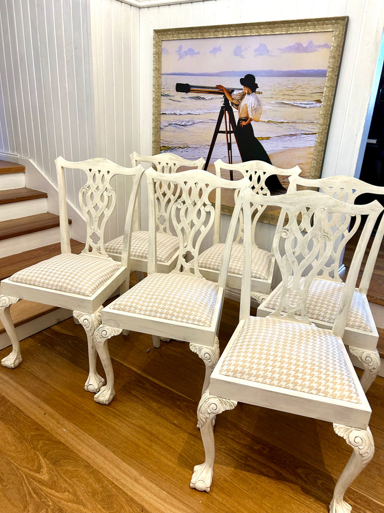 6 x Vintage Chippendale Dining Chairs