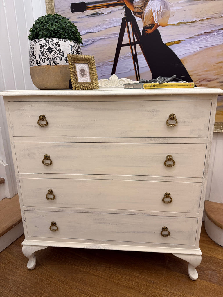 Small Vintage Queen Anne French Provincial Style Tallboy