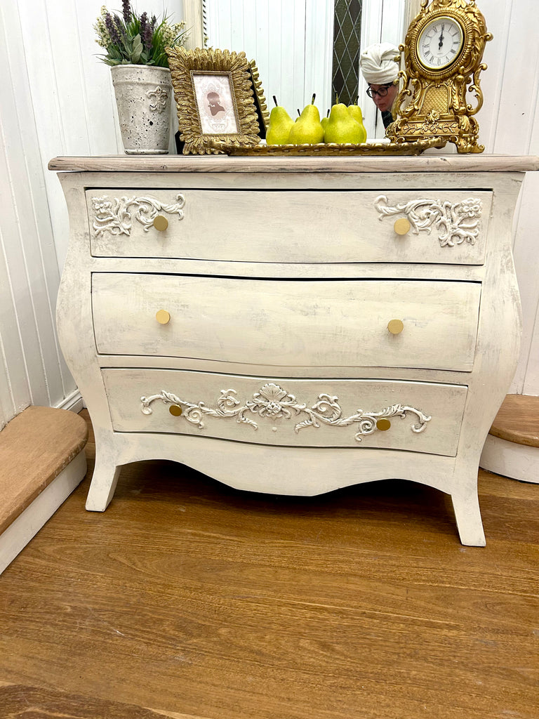Bombe Style Drawers and Mirror