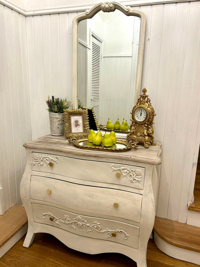 Bombe Style Drawers and Mirror
