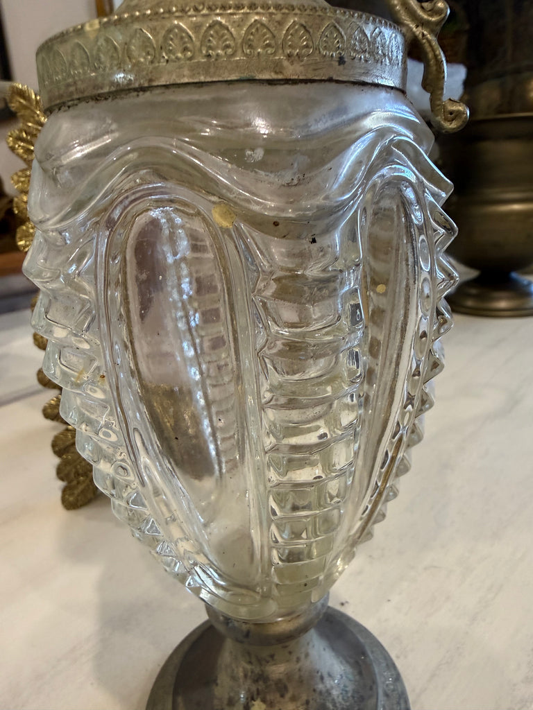 Vintage 1969 Luxardo Italian Silver Plate & Glass Liqueur Decanter with Original Stopper – Made in Italy