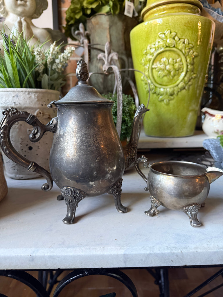 Vintage Ranleigh Silver Plated Tea pot and Creamer