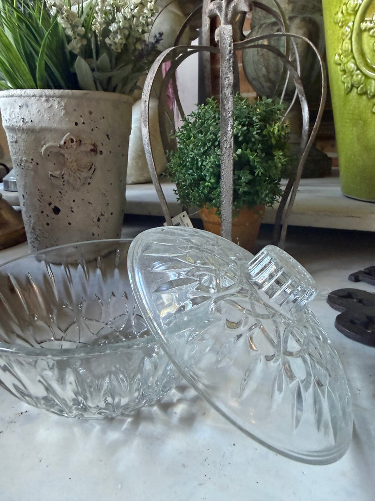 Vintage Cut Glass Candy Dish