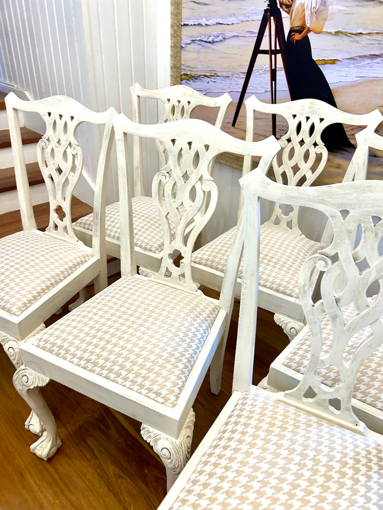 6 x Vintage Chippendale Dining Chairs