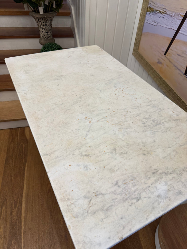 Vintage Cast Iron Base and Marble Table
