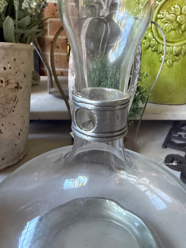 Marinoni Pewter and Glass Decanter