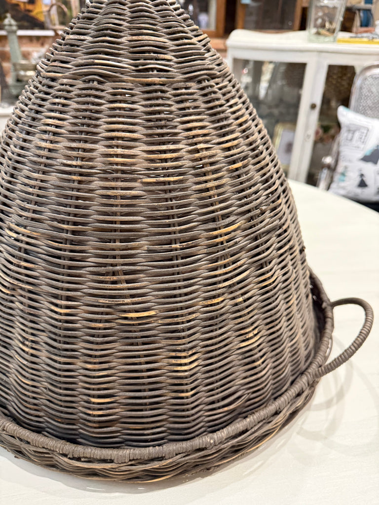 Large Rattan Tray & Cloche