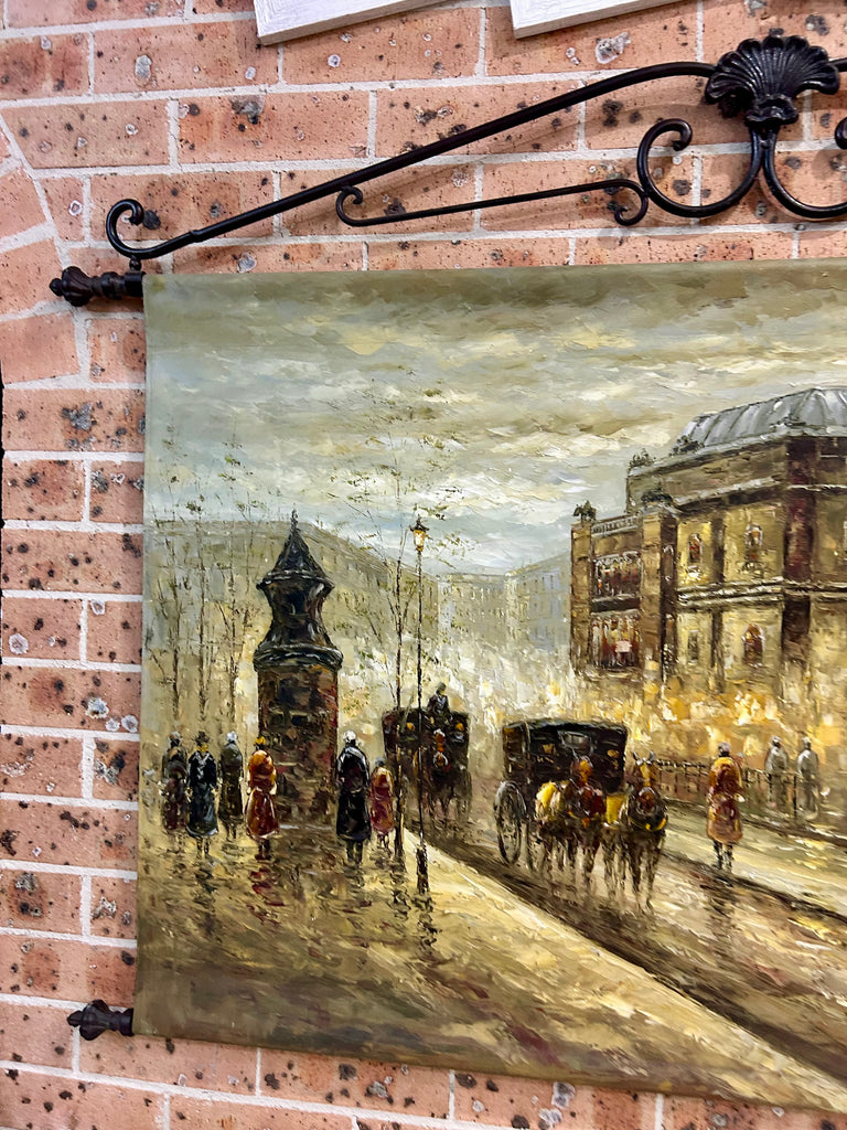 Oil on canvas on Metal hanger