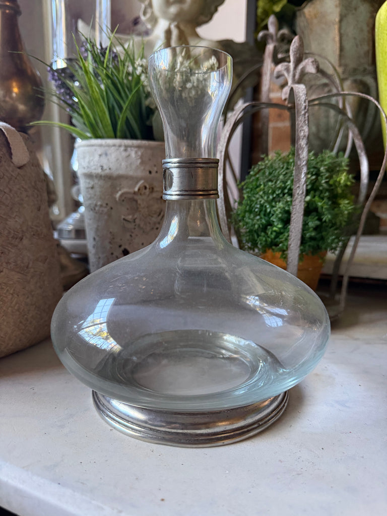 Marinoni Pewter and Glass Decanter