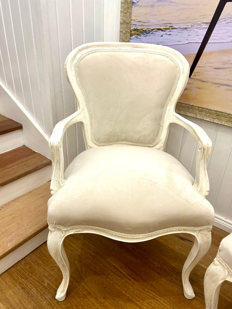 2 x Queen Anne French Provincial Style Armchairs