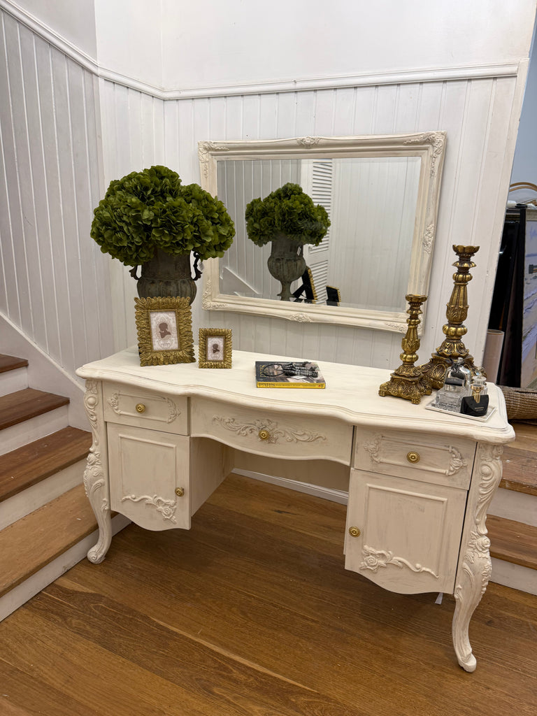 French Provincial Style Console Table/ Dressing Table and Mirror