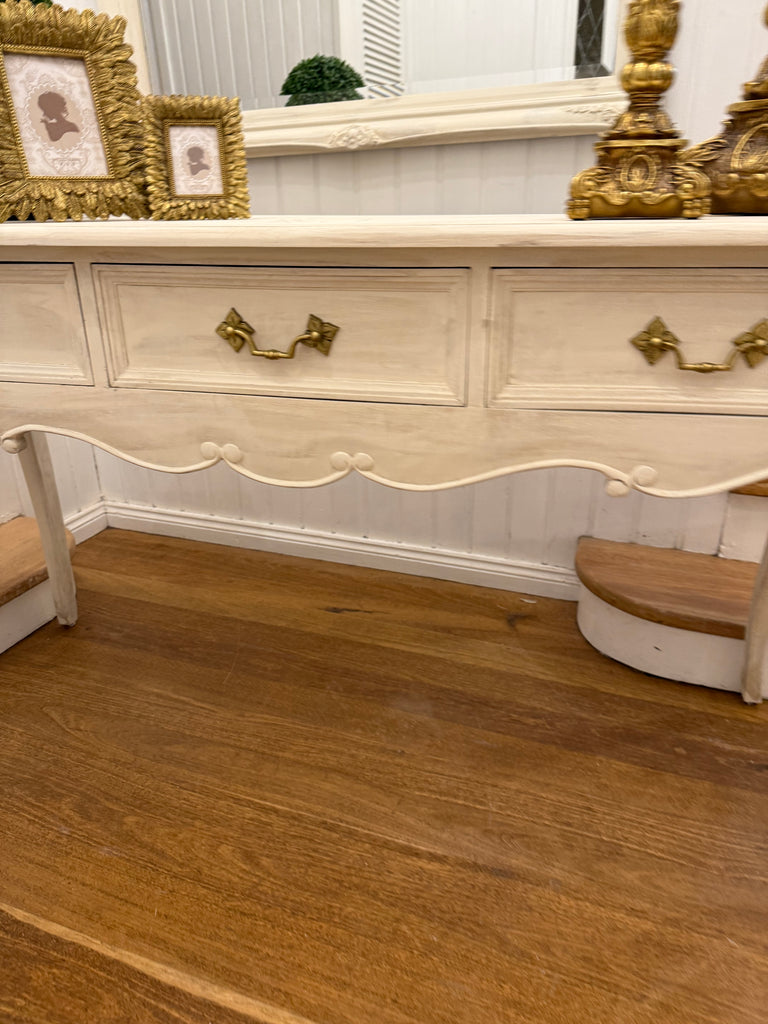 Solid Wood French Provincial Style Console Table and Mirror