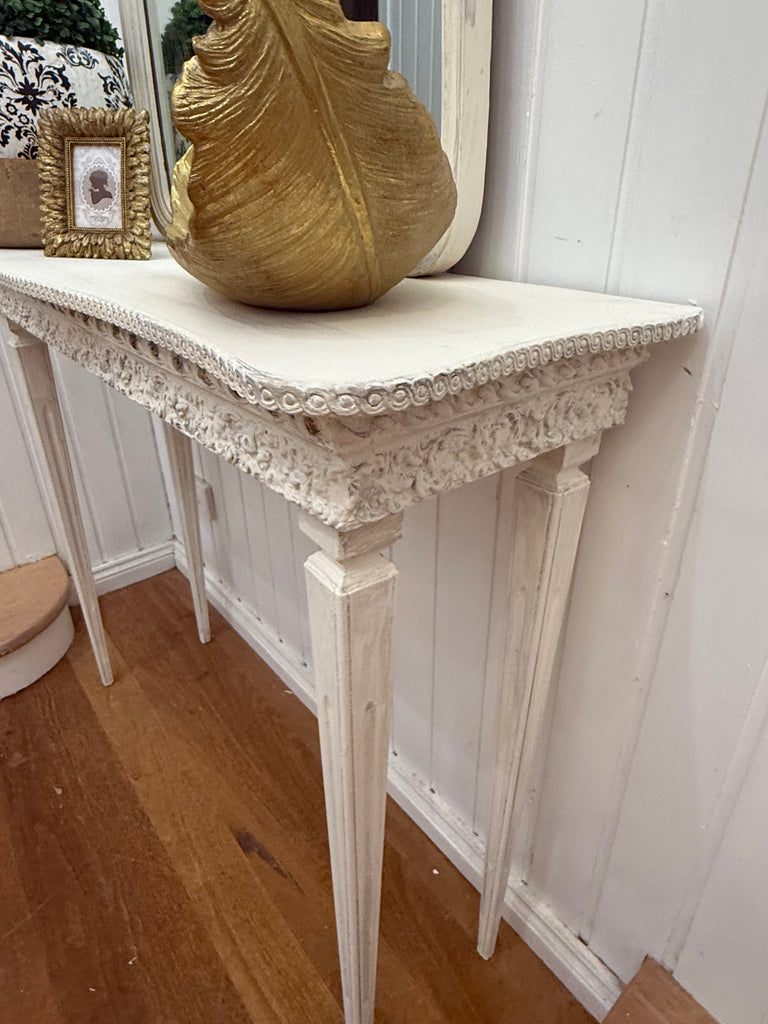 Vintage French Provincial Style Hall Table and Mirror