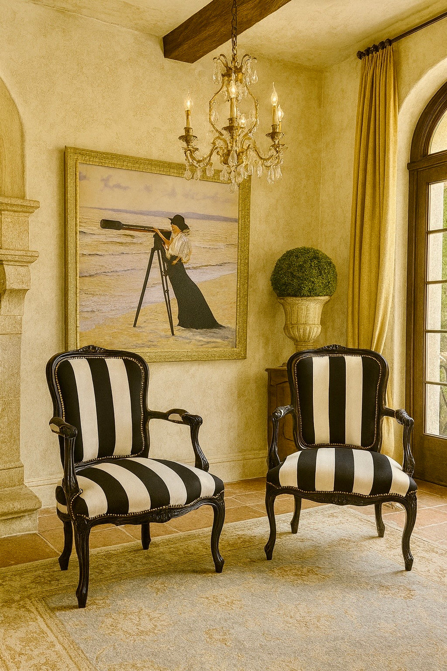 2 x Large French Style Armchairs