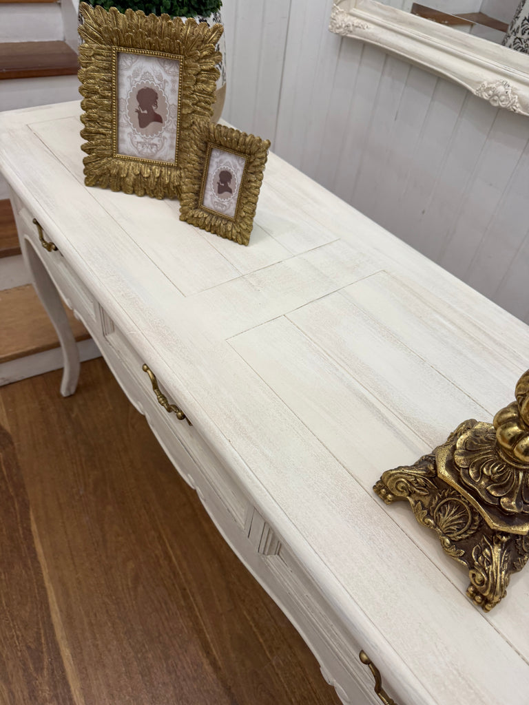 Solid Wood French Provincial Style Console Table and Mirror