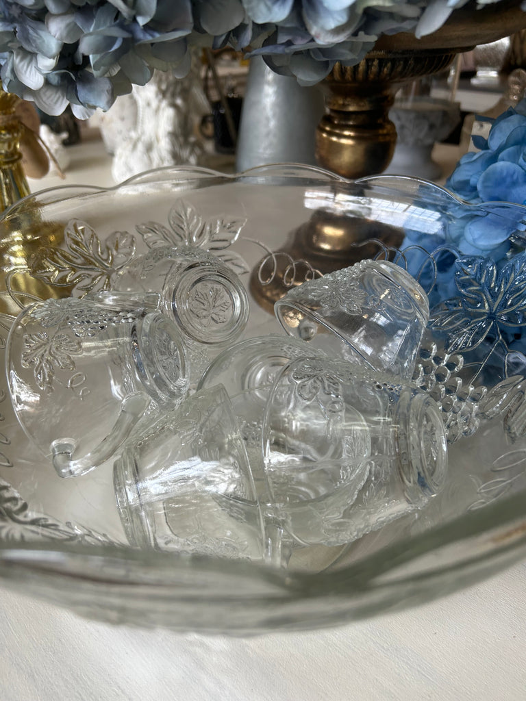 Vintage punch bowl set