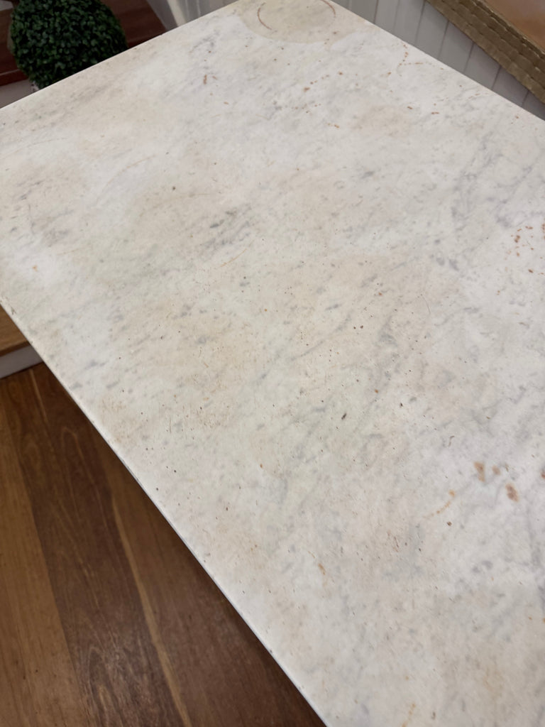Vintage Cast Iron Base and Marble Table