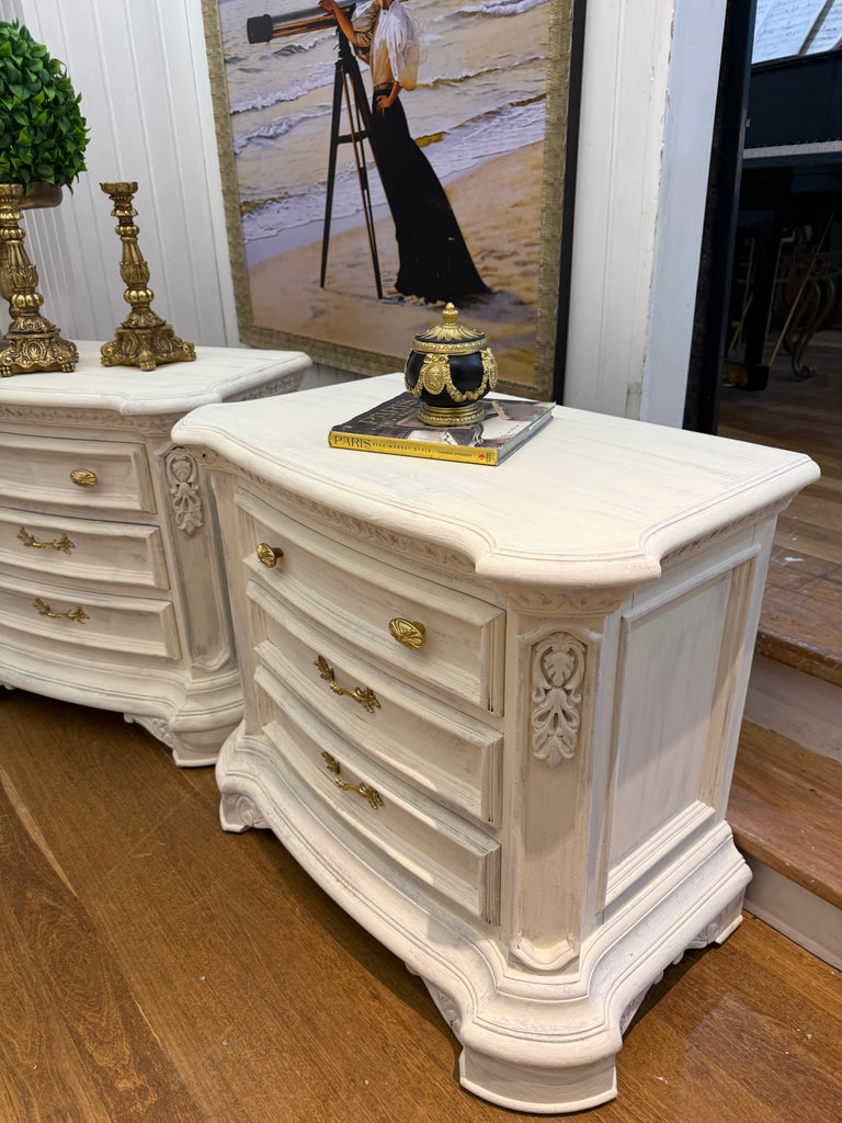 2 x Large French Provincial Style Bedside Tables