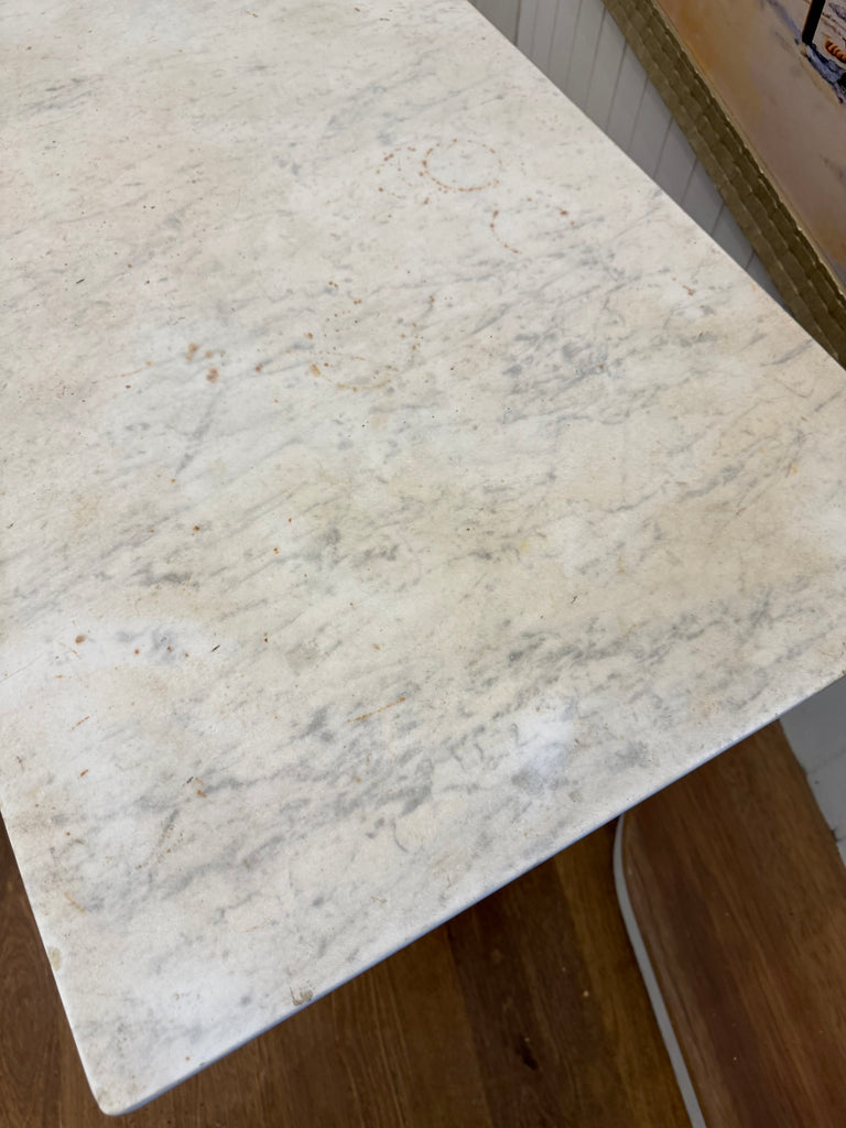 Vintage Cast Iron Base and Marble Table