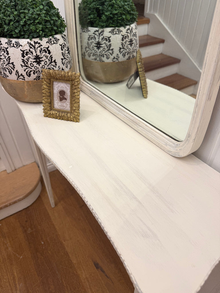Vintage French Provincial Style Hall Table and Mirror