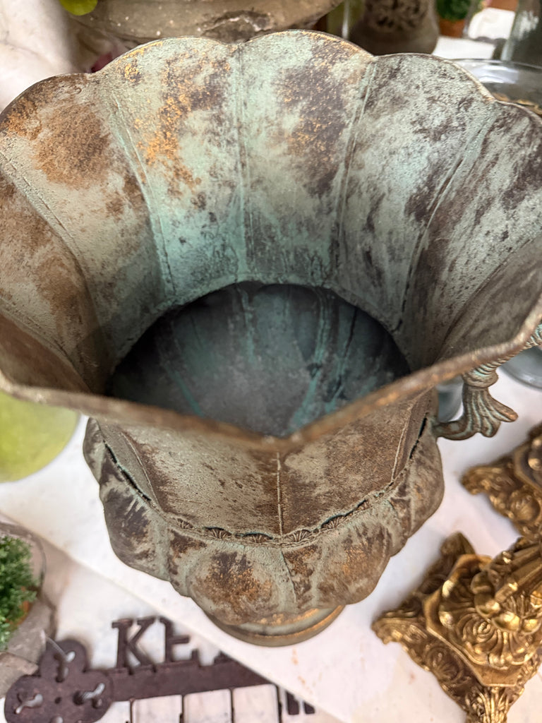 Antique Looking Metal Vase/ Urn