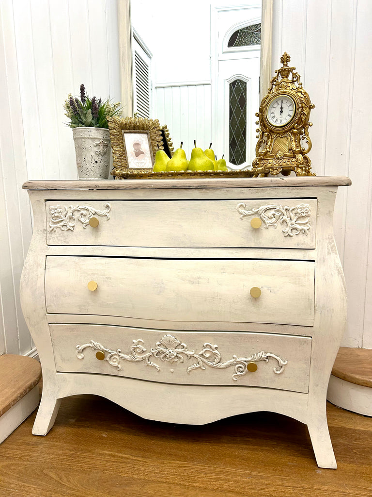 Bombe Style Drawers and Mirror