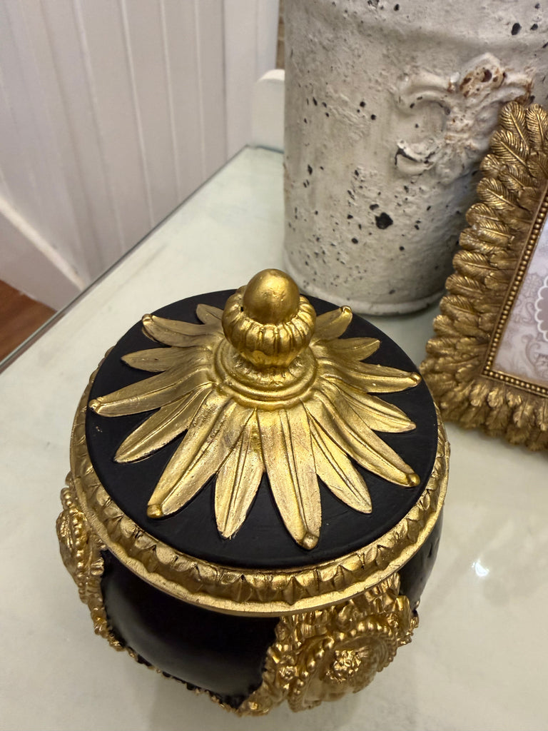 Elegant Black and Gold Pot