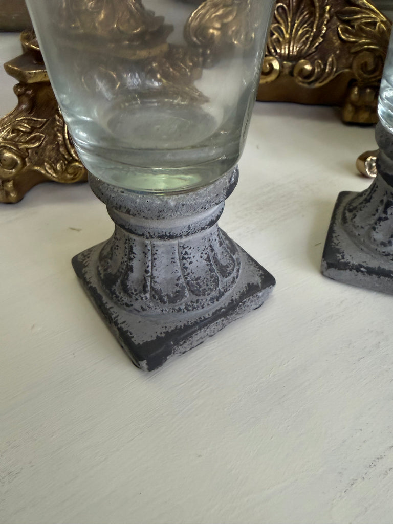 Pair of Rustic Tea Light Candle Holders
