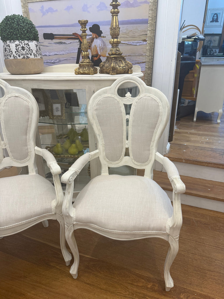 2 x Vintage Queen Anne armchairs